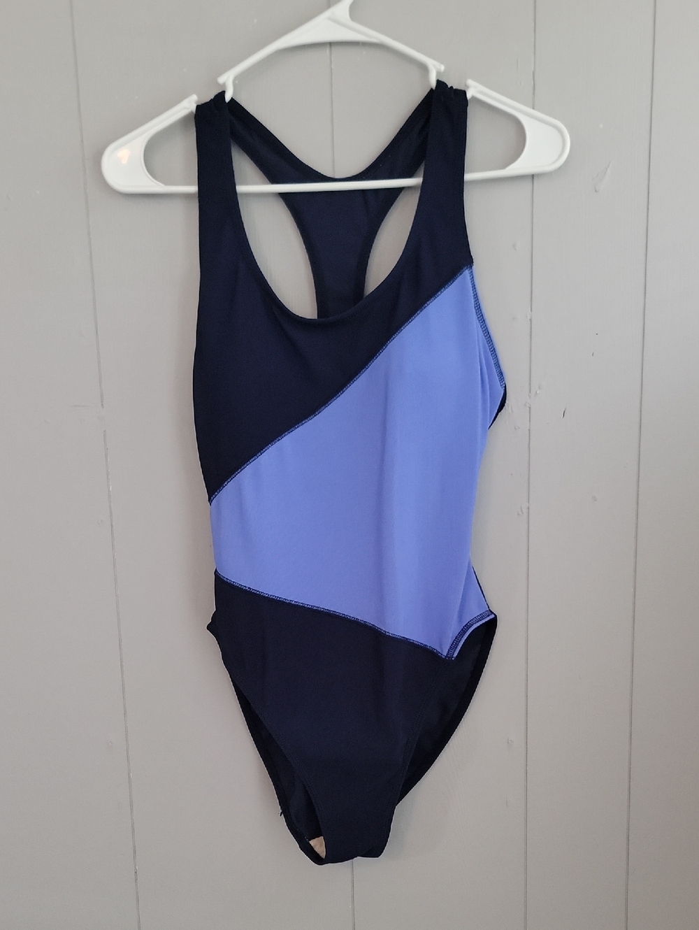 Cherokee Women's One Piece Swimsuit Size 14 Blue Color Block